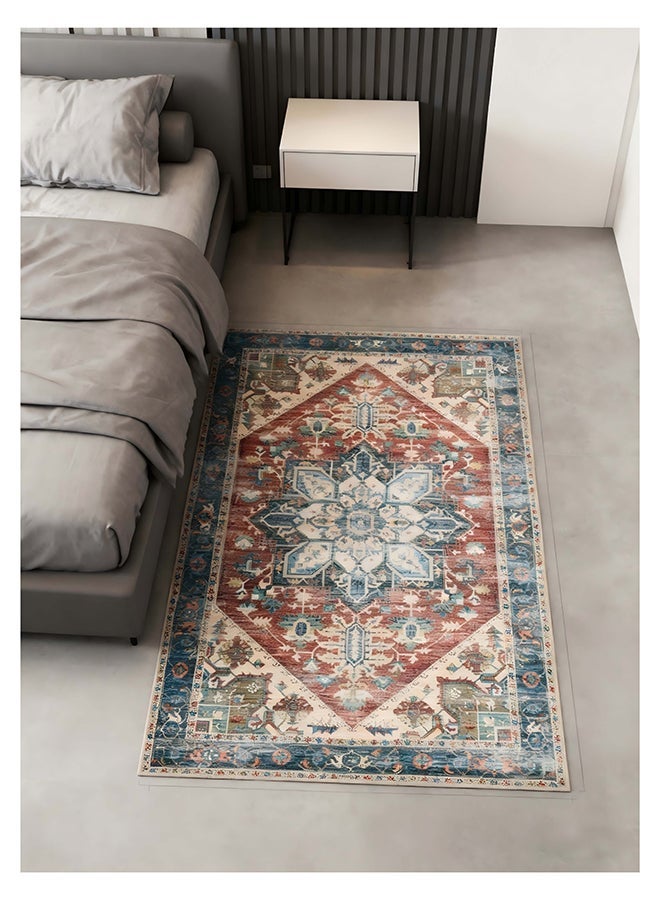 ايست من نون Carpet Rug Anti-Slip-  Size- 153 x 214 cm - 5x7 ft | Royal Heritage Design | Color- Rust Red| Ideal as Carpets for Living room, Bedroom, Office, Entry hallways, Foyers or balcony - Image 5